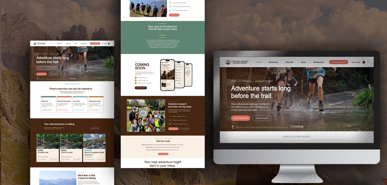 Site web Arcadia Women Adventures