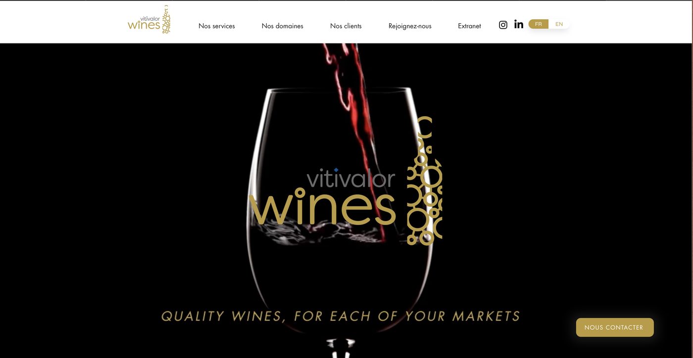 Vitivalor Wines website